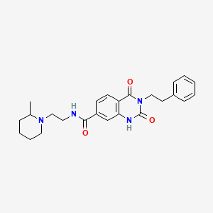 molecular formula C25H30N4O3 B2583939 N-[2-(2-methylpiperidin-1-yl)ethyl]-2,4-dioxo-3-(2-phenylethyl)-1,2,3,4-tetrahydroquinazoline-7-carboxamide CAS No. 909206-05-9