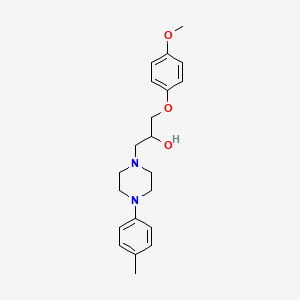 molecular formula C21H28N2O3 B2583948 1-(4-Methoxyphenoxy)-3-[4-(4-methylphenyl)piperazin-1-yl]propan-2-ol CAS No. 110529-86-7