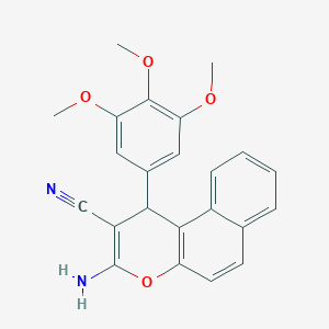 molecular formula C23H20N2O4 B258395 3-Amino-1-(3,4,5-trimethoxyphenyl)-1H-benzo[f]chromene-2-carbonitrile 