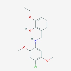 molecular formula C17H20ClNO4 B2583954 2-{[(4-Chloro-2,5-dimethoxyphenyl)amino]methyl}-6-ethoxyphenol CAS No. 1232792-46-9