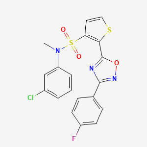 N-(3-chlorophenyl)-2-[3-(4-fluorophenyl)-1,2,4-oxadiazol-5-yl]-N-methylthiophene-3-sulfonamide