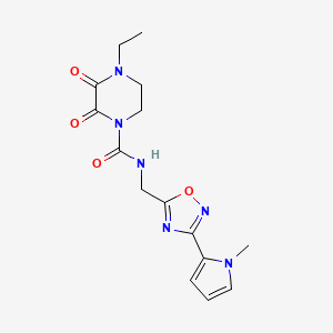 4-ethyl-N-((3-(1-methyl-1H-pyrrol-2-yl)-1,2,4-oxadiazol-5-yl)methyl)-2,3-dioxopiperazine-1-carboxamide