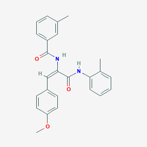 molecular formula C25H24N2O3 B258399 N-[2-(4-methoxyphenyl)-1-(2-toluidinocarbonyl)vinyl]-3-methylbenzamide 