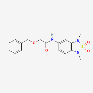 molecular formula C17H19N3O4S B2583990 2-(benzyloxy)-N-(1,3-dimethyl-2,2-dioxido-1,3-dihydrobenzo[c][1,2,5]thiadiazol-5-yl)acetamide CAS No. 2034587-49-8