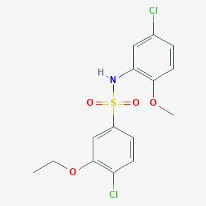molecular formula C15H15Cl2NO4S B2583991 4-chloro-N-(5-chloro-2-methoxyphenyl)-3-ethoxybenzene-1-sulfonamide CAS No. 833443-19-9
