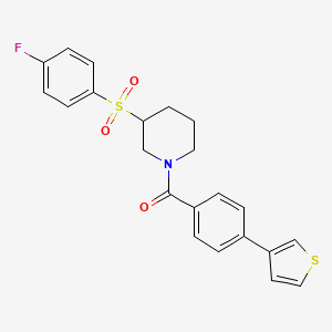 3-(4-fluorobenzenesulfonyl)-1-[4-(thiophen-3-yl)benzoyl]piperidine