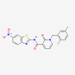 molecular formula C22H18N4O4S B2583996 1-(2,5-dimetilbencil)-N-(6-nitrobenzo[d]tiazol-2-il)-2-oxo-1,2-dihidropiridina-3-carboxamida CAS No. 941989-57-7