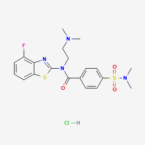 molecular formula C20H24ClFN4O3S2 B2583998 N-(2-(二甲氨基)乙基)-4-(N,N-二甲基磺酰胺基)-N-(4-氟苯并[d]噻唑-2-基)苯甲酰胺盐酸盐 CAS No. 1217089-66-1