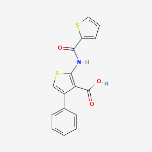 molecular formula C16H11NO3S2 B2583999 4-Phenyl-2-(thiophene-2-amido)thiophene-3-carboxylic acid CAS No. 342382-26-7