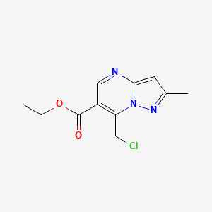 molecular formula C11H12ClN3O2 B2584005 Ethyl 7-(chloromethyl)-2-methylpyrazolo[1,5-a]pyrimidine-6-carboxylate CAS No. 439110-66-4