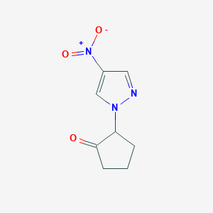 molecular formula C8H9N3O3 B2584006 2-(4-Nitropyrazol-1-yl)cyclopentan-1-one CAS No. 2445793-41-7