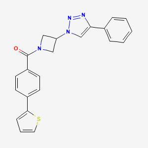 molecular formula C22H18N4OS B2584007 (3-(4-苯基-1H-1,2,3-三唑-1-基)氮杂环丁-1-基)(4-(噻吩-2-基)苯基)甲酮 CAS No. 2034311-40-3