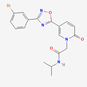 molecular formula C18H17BrN4O3 B2584009 2-{5-[3-(3-bromophenyl)-1,2,4-oxadiazol-5-yl]-2-oxopyridin-1(2H)-yl}-N-(propan-2-yl)acetamide CAS No. 1326868-46-5