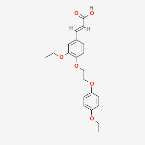 molecular formula C21H24O6 B2584015 3-{3-Ethoxy-4-[2-(4-ethoxyphenoxy)ethoxy]phenyl}prop-2-enoic acid CAS No. 736960-51-3