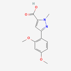 molecular formula C13H14N2O4 B2584016 3-(2,4-dimethoxyphenyl)-1-methyl-1H-pyrazole-5-carboxylic acid CAS No. 1022575-08-1