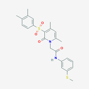 2-(3-((3,4-dimethylphenyl)sulfonyl)-4,6-dimethyl-2-oxopyridin-1(2H)-yl)-N-(3-(methylthio)phenyl)acetamide