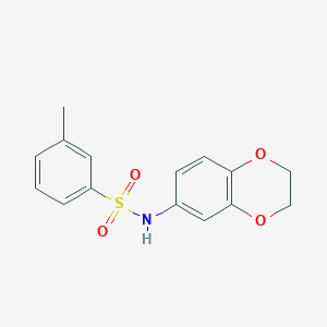 molecular formula C15H15NO4S B258402 N-(2,3-dihydro-1,4-benzodioxin-6-yl)-3-methylbenzenesulfonamide 