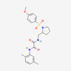 molecular formula C22H27N3O5S B2584021 N1-(2,5-dimethylphenyl)-N2-((1-((4-methoxyphenyl)sulfonyl)pyrrolidin-2-yl)methyl)oxalamide CAS No. 896292-99-2