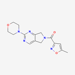 molecular formula C15H17N5O3 B2584033 (5-methylisoxazol-3-yl)(2-morpholino-5H-pyrrolo[3,4-d]pyrimidin-6(7H)-yl)methanone CAS No. 2034231-51-9