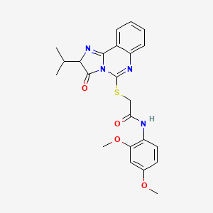 molecular formula C23H24N4O4S B2584036 N-(2,4-二甲氧基苯基)-2-[(2-异丙基-3-氧代-2,3-二氢咪唑并[1,2-c]喹唑啉-5-基)硫代]乙酰胺 CAS No. 958697-50-2