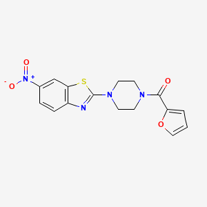 molecular formula C16H14N4O4S B2584039 2-フリル(4-(6-ニトロベンゾ[d]チアゾール-2-イル)ピペラジン-1-イル)メタノン CAS No. 897474-04-3