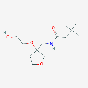 N-((3-(2-hydroxyethoxy)tetrahydrofuran-3-yl)methyl)-3,3-dimethylbutanamide