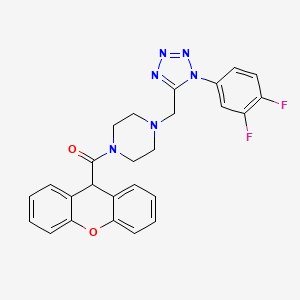 molecular formula C26H22F2N6O2 B2584063 (4-((1-(3,4-difluorophenyl)-1H-tetrazol-5-yl)methyl)piperazin-1-yl)(9H-xanthen-9-yl)methanone CAS No. 1049427-59-9