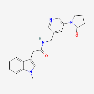2-(1-methyl-1H-indol-3-yl)-N-{[5-(2-oxopyrrolidin-1-yl)pyridin-3-yl]methyl}acetamide