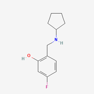 molecular formula C12H16FNO B2584066 2-(Cyclopentylamino)methyl-5-fluorophenol CAS No. 1881329-95-8