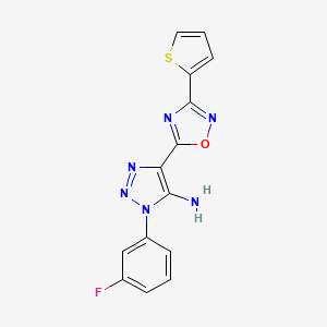 1-(3-fluorophenyl)-4-(3-(thiophen-2-yl)-1,2,4-oxadiazol-5-yl)-1H-1,2,3-triazol-5-amine