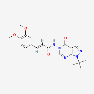(E)-N-(1-(tert-butyl)-4-oxo-1H-pyrazolo[3,4-d]pyrimidin-5(4H)-yl)-3-(3,4-dimethoxyphenyl)acrylamide