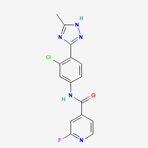 molecular formula C15H11ClFN5O B2584078 N-[3-Chloro-4-(5-methyl-1H-1,2,4-triazol-3-yl)phenyl]-2-fluoropyridine-4-carboxamide CAS No. 2224546-37-4