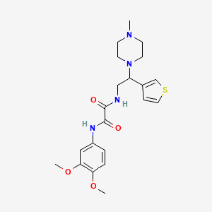 molecular formula C21H28N4O4S B2584079 N1-(3,4-二甲氧基苯基)-N2-(2-(4-甲基哌嗪-1-基)-2-(噻吩-3-基)乙基)草酰胺 CAS No. 946247-45-6