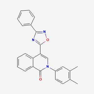 molecular formula C25H19N3O2 B2584081 2-(3,4-dimethylphenyl)-4-(3-phenyl-1,2,4-oxadiazol-5-yl)isoquinolin-1(2H)-one CAS No. 1359479-96-1