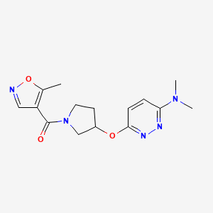 molecular formula C15H19N5O3 B2584083 (3-((6-(二甲氨基)哒嗪-3-基)氧代)吡咯烷-1-基)(5-甲基异恶唑-4-基)甲酮 CAS No. 2034483-37-7