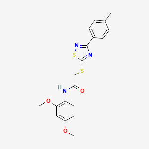 molecular formula C19H19N3O3S2 B2584087 N-(2,4-dimethoxyphenyl)-2-((3-(p-tolyl)-1,2,4-thiadiazol-5-yl)thio)acetamide CAS No. 864917-28-2