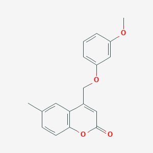 molecular formula C18H16O4 B258409 4-[(3-methoxyphenoxy)methyl]-6-methyl-2H-chromen-2-one 