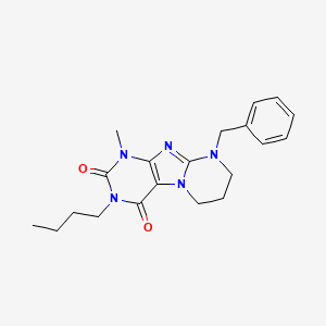 molecular formula C20H25N5O2 B2584090 9-benzyl-3-butyl-1-methyl-1H,2H,3H,4H,6H,7H,8H,9H-pyrimido[1,2-g]purine-2,4-dione CAS No. 850801-07-9