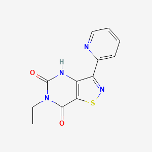 molecular formula C12H10N4O2S B2584091 6-乙基-3-(吡啶-2-基)[1,2]噻唑并[4,5-d]嘧啶-5,7(4H,6H)-二酮 CAS No. 1325303-58-9