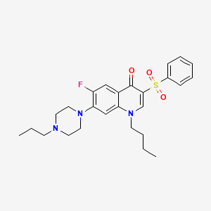 1-butyl-6-fluoro-3-(phenylsulfonyl)-7-(4-propylpiperazin-1-yl)quinolin-4(1H)-one