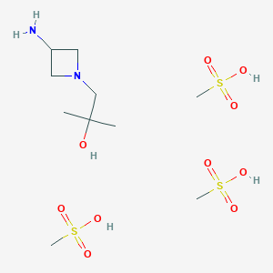 1-(3-Aminoazetidin-1-yl)-2-methylpropan-2-ol;methanesulfonic acid