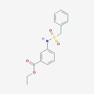 molecular formula C16H17NO4S B258410 Ethyl 3-[(benzylsulfonyl)amino]benzoate 