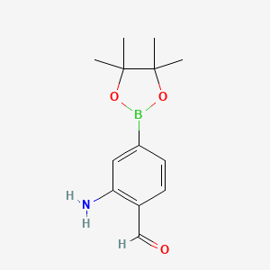 molecular formula C13H18BNO3 B2584100 2-氨基-4-(4,4,5,5-四甲基-1,3,2-二氧杂硼环-2-基)苯甲醛 CAS No. 1416722-69-4