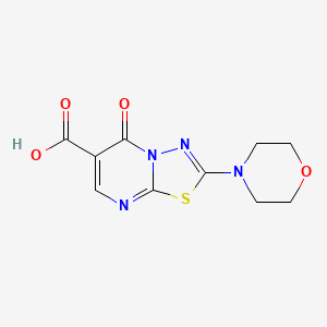 molecular formula C10H10N4O4S B2584101 2-Morpholin-4-yl-5-oxo-5H-[1,3,4]thiadiazolo[3,2-a]pyrimidine-6-carboxylic acid CAS No. 1172951-03-9