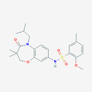 N-(5-isobutyl-3,3-dimethyl-4-oxo-2,3,4,5-tetrahydrobenzo[b][1,4]oxazepin-8-yl)-2-methoxy-5-methylbenzenesulfonamide