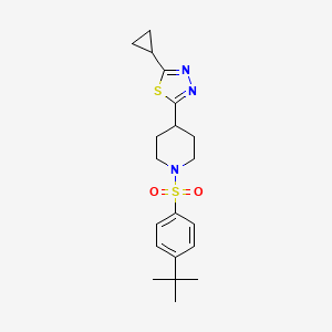 2-(1-((4-(Tert-butyl)phenyl)sulfonyl)piperidin-4-yl)-5-cyclopropyl-1,3,4-thiadiazole