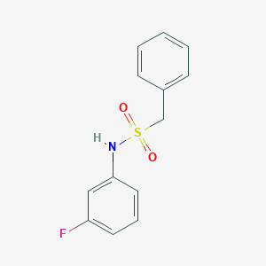 molecular formula C13H12FNO2S B258411 N-(3-fluorophenyl)-1-phenylmethanesulfonamide 