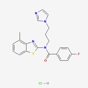 N-(3-(1H-imidazol-1-yl)propyl)-4-fluoro-N-(4-methylbenzo[d]thiazol-2-yl)benzamide hydrochloride