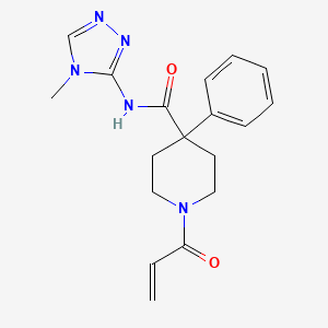 molecular formula C18H21N5O2 B2584114 N-(4-Methyl-1,2,4-triazol-3-yl)-4-phenyl-1-prop-2-enoylpiperidine-4-carboxamide CAS No. 2201425-51-4