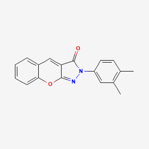 molecular formula C18H14N2O2 B2584119 2-(3,4-二甲基苯基)色满[2,3-c]吡唑-3(2H)-酮 CAS No. 954107-09-6